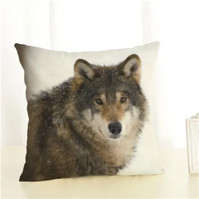 HD волк чехлы на декоративные подушки милый чехол для подушки из льна диван-подушка для автомобильного кресла декоративная подушка для дома almofadas - Цвет: 8