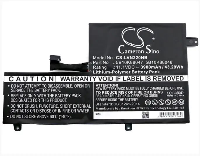 

Аккумулятор Cameron Sino 3900mAh Для LENOVO 80VH0001US Chromebook N22 N22-20 N22 Chromebook 5B10K88047 5B10K88048 5B10K88049