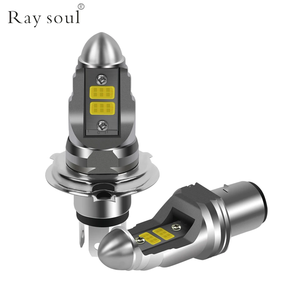 

Ray soul Motorcycle H4 LED Headlight Bulbs 12V 4000LM Moto Accessories Fog Lights 7000K P43t HS1 BA20D
