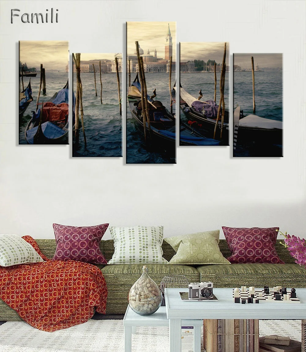 Free Shipping 5 Pieces No Frame Wall Decoration Canvas Prints