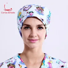 Кепка из полиэстера и хлопка, дышащая, Европейская и американская шапочка медсестры с принтом тыквы, шапочка для салона красоты, размер, шапочка врача