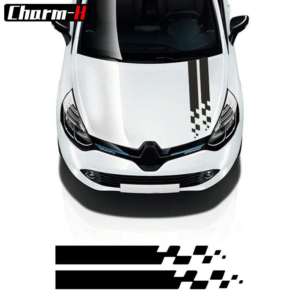 Double Bandes Racing Stripes Vinyl Decal for Renault Clio IV 4 2012 2019 BD800-7 