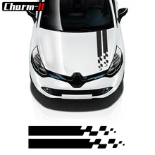 Auto Streifen Haube Aufkleber Racing Motorhaube Sport Aufkleber Für Renault Megane Clio RS Captur Sandero Espace Twingo Scenic Laguna Trafic