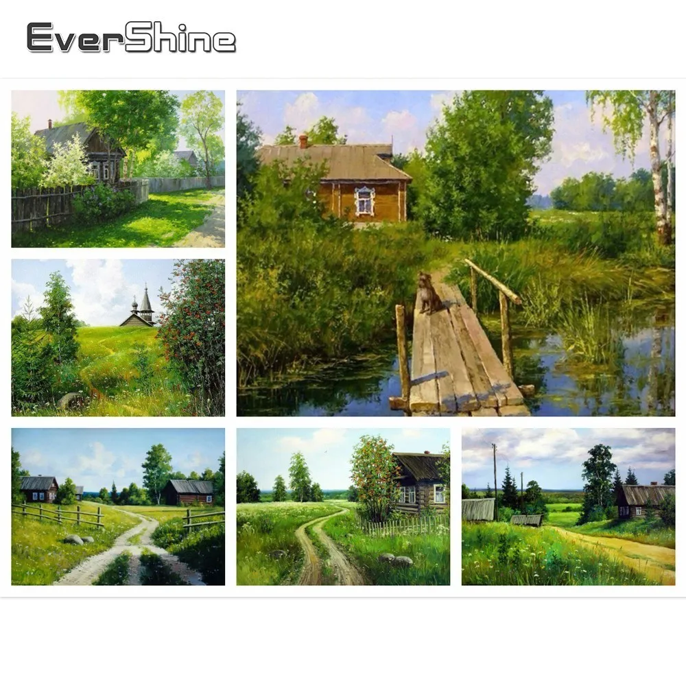 

EverShine 5D DIY Diamond Painting Full Square Drill Scenery Pictures Of Rhinestones Diamond Embroidery Landscape Home Decor