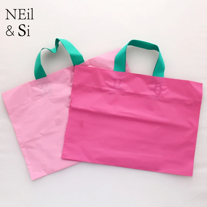 Pink Green Plastic Gift Bag Wedding Party Favor Fashion Shopping Mall