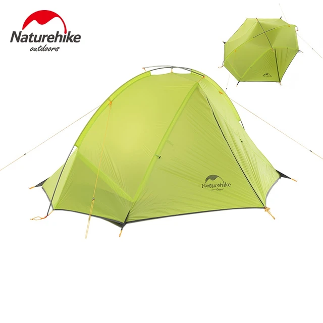 Cheap NatureHike 2 Person Tent ultralight 20D Silicone Fabric Tents Double-layer Aluminum Rod Camping Tent Outdoor Tent 4 Season