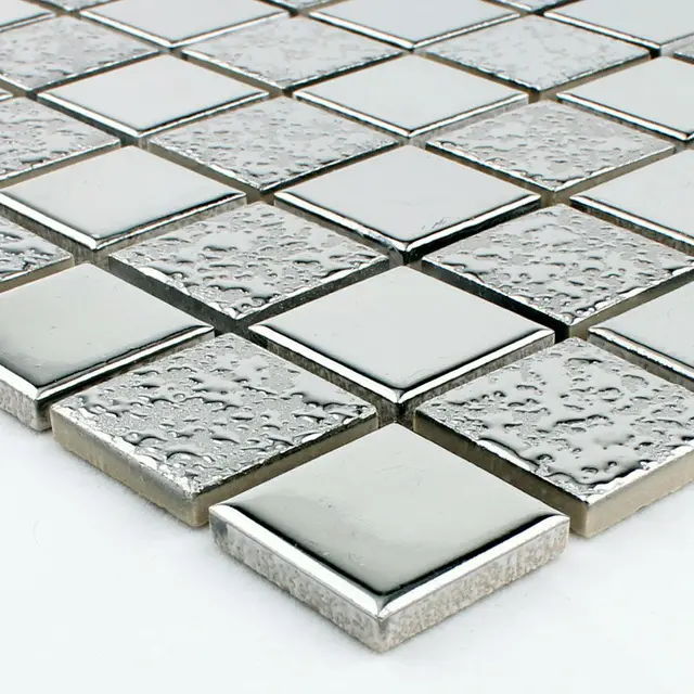 Glazed Porcelain Mosaic Wall Tile Backsplash Silver Ceramic Tiles Glazed Porcelain Mosaic Wall Tile Backsplash Silver Ceramic Tiles For Bathroom Floor Mirror Hd