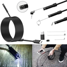 1 м 2 м 10 м Жесткий гибкий кабель Android эндоскоп USB камера Тип C USB эндоскоп Змея бороскоп Инспекционная камера ПК Android