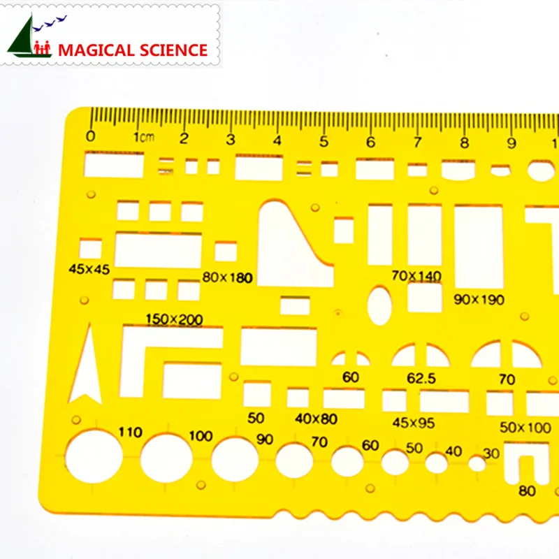 18 см Прозрачная Пластиковая строительная мебель чертеж шаблон строительный дизайн линейка для студентов дизайнеров KJ008