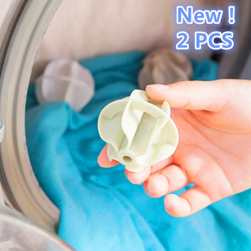 

2pcs Large Laundry Ball Decontamination Anti-winding Magic Wash Ball Two Loaded Clean Tumble Dryer Clothes Softener Wash Ball