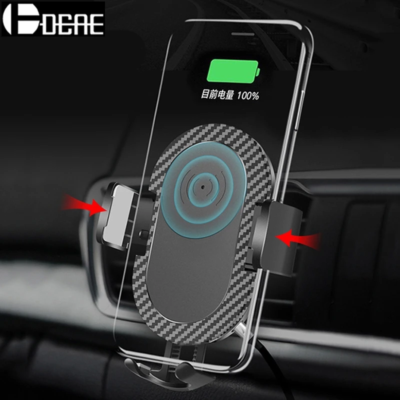 DCAE Car Mount Qi Wireless Charger for iPhone XS Max XR X 8 Plus Usb Charging Pad Car Holder Stand for Samsung S9 S8 Note 9 8 S7