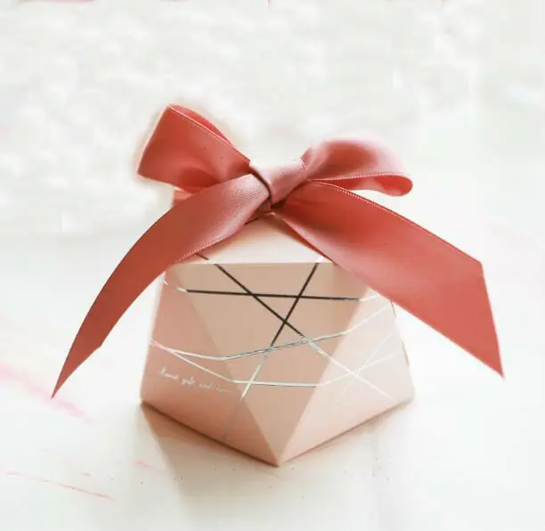 50 шт. Творческий розовый бриллиант Стиль свадебной конфеты Коробки дня мешок сахара вечерние поставляет шоколад коробка подарочная коробка