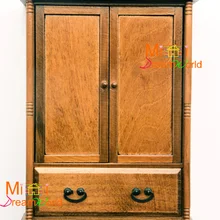 1/12 кукольный домик Миниатюрный деревянный шкаф кухня столовая спальня шкаф