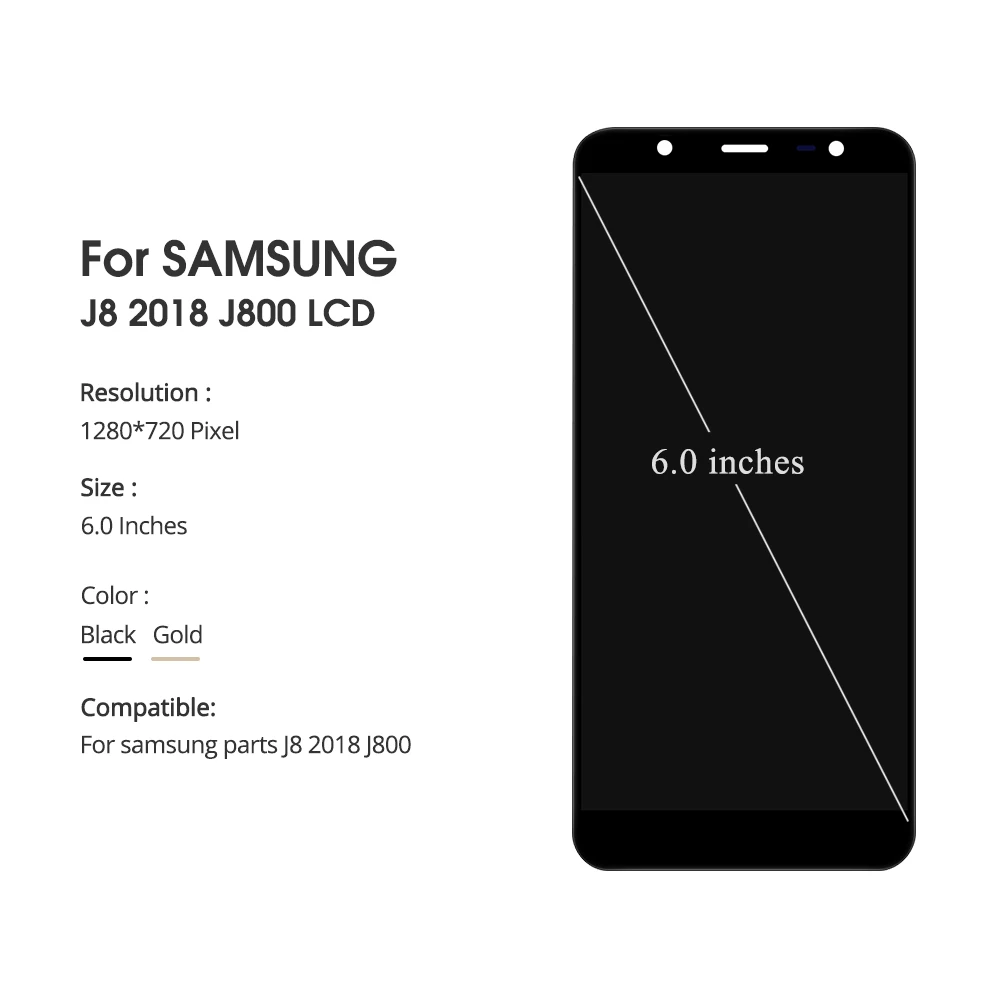 ЖК дисплей для Samsung Galaxy J8 2018 J800 J800F /DS J800G J800Y сменный сенсорный экран в сборе|Экраны