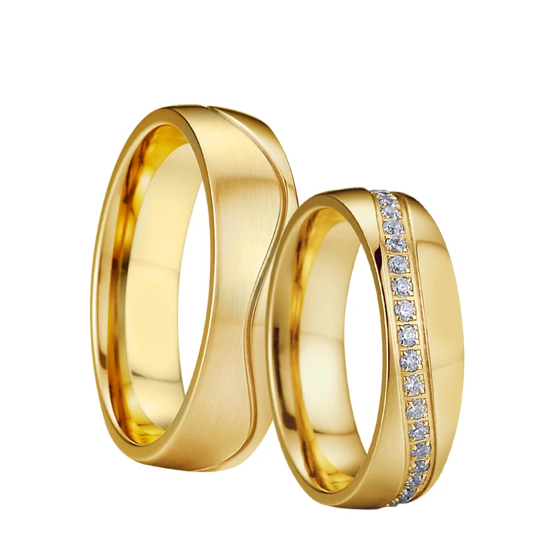 Vintage Wedding Band Couple ring men Jewelry Gold Color anillos mujer aneis anel masculino Engagement women's rings (5)