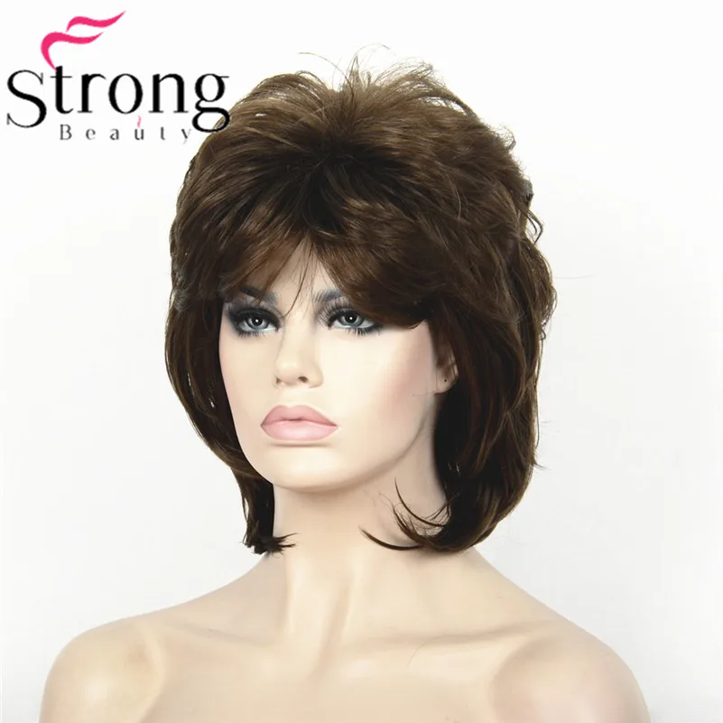 StrongBeauty короткий слоистый блонд Классический колпачок полный синтетический парик женские волосы парики выбор цвета