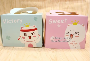 

4 6 8inch Pink blue paper cake packaging box with clear window,food cookies cake packing boxes,gift package paper box 50pcs/lot