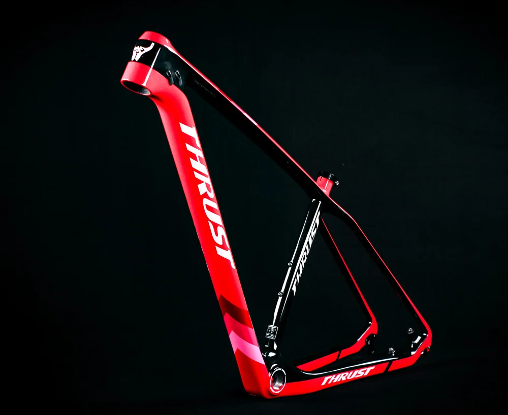 Discount THRUST Bicycle Frame 29er 27.5er Mountain Bike Carbon Frame Size 15 17 19 BSA BB30 Disc Brake Tapered Carbon mtb Frame UD Black 1