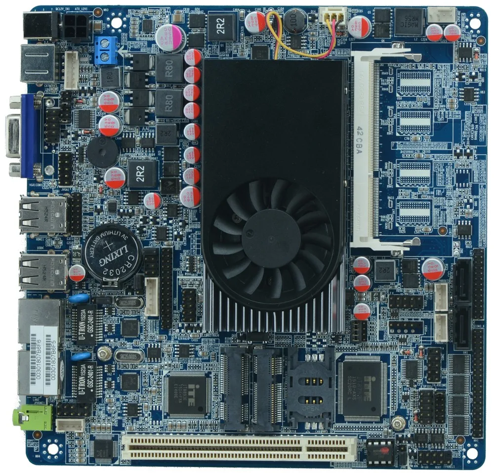 I5 3317U MINI Fanless PC all in one motherboard 2*VGA/1*SO DDRIII/3* SATAII 2 LAN 6 COM