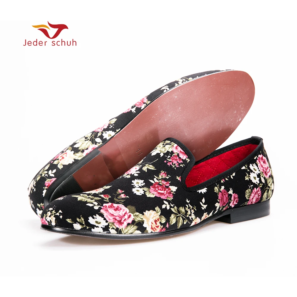 

2017 new French style rose pattern Handmade Wedding and Party Loafers Men Flats Size US 6-15 Free shipping
