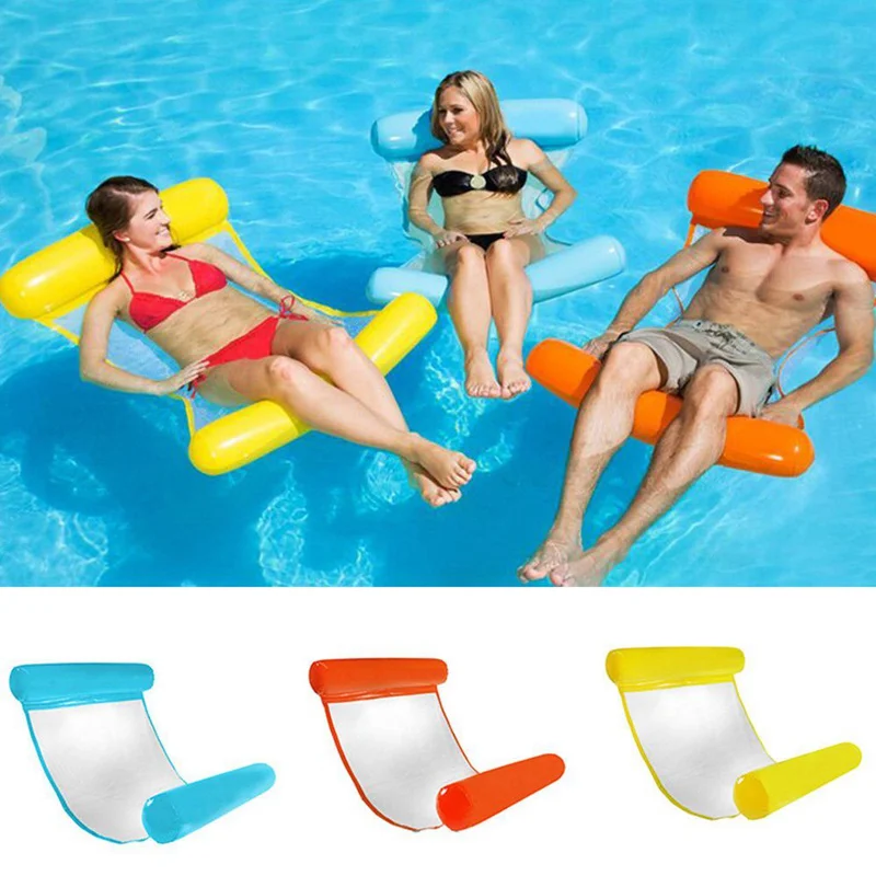 

New Water Hammocks Beach Inflatable Float Solid Inflatable Raft Unisex PVC Air Mattress Grown-up toy Swimming Pool Accessories