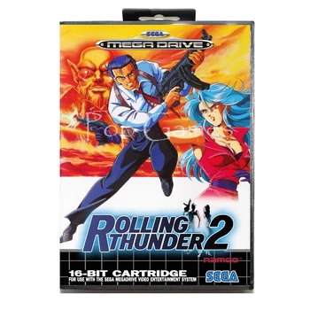 

Rolling Thunder 2 with Box for 16 bit Sega MD Game Card for Mega Drive for Genesis Video Console
