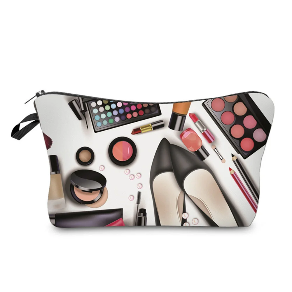 

1 PC Unisex Polyester Travel Cosmetics Bags Zipped 3D Shoes Eyeshadow Lipstick Printing Makeup Bag Gifts Promotion Price