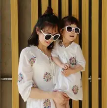 Family Mother Daughter Embroidery Dresses Summer Family Mom Baby Girl Vacation Dresses Mommy Baby Girls Matching Outfits Clothes Family Mother Daughter Embroidery Dresses Summer Family Mom Baby Girl Vacation Dresses Mommy Baby Girls Matching Outfits Clothes