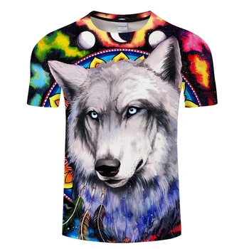 

Wolf&galaxy By Pixie coldArts 3D Print T shirt Men Summer Anime Short Sleeve Boy Tops&Tee Tshirts Camiseta 2018 Drop Ship New