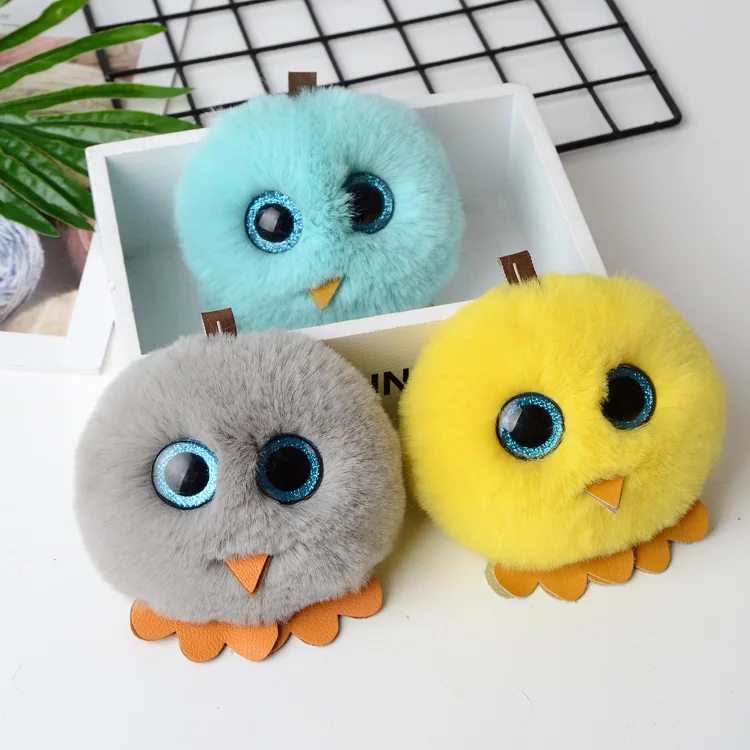 2018 Artificial Fur Plush Owl Key Chain Pendant Cartoon Toy Key