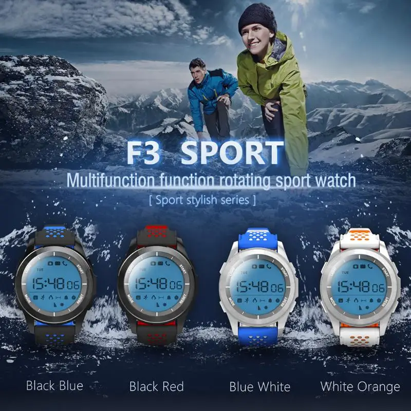  F3 IP68 Wasserdichte Intelligente Uhr Outdoor Sport Fitness Tracker Smart Band für IOS iPhone Samsu