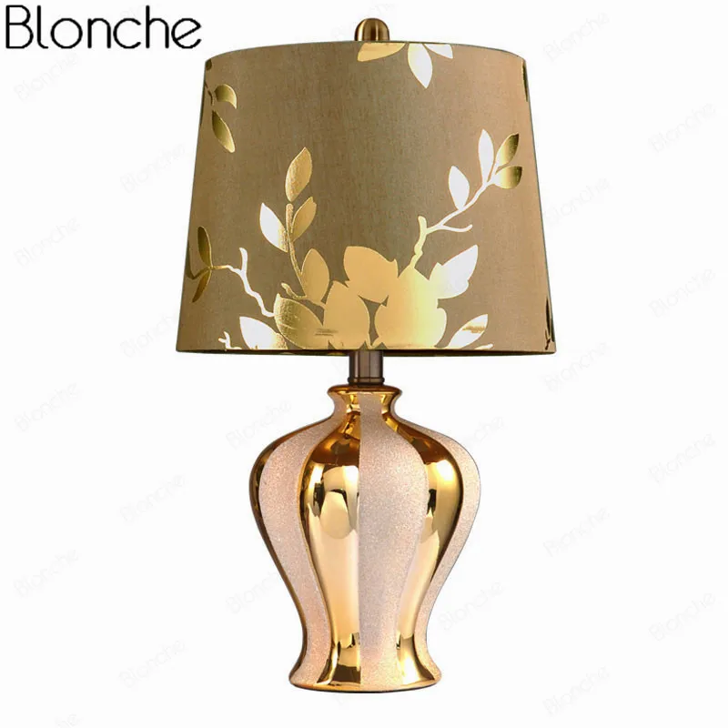 

Modern Luxury Table Lamps Ceramic Led Stand Desk Light Fixtures for Bedroom Bedside Fabric Study Lamp Home Loft Decor Luminaire
