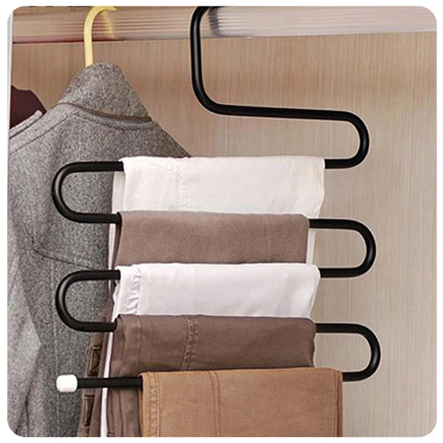 Cloth Hanger Metal Multi Level Trousers Rack Pants Hanger for Wardrobe
