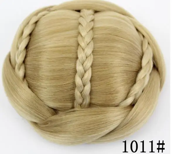 JOY& BEAUTY, синтетические волосы, плетеный шиньон с зажимом для волос, пучок для волос, высокотемпературное волокно, бигуди для пончиков, доступно 6 цветов - Цвет: P18/613