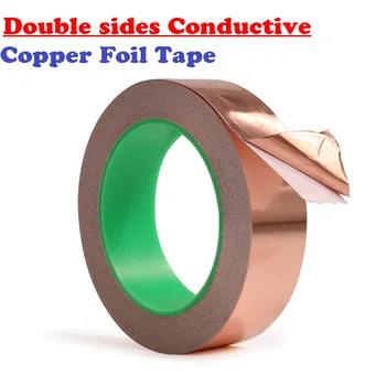 

25M/Roll Width 3~100MM Double Conductive Adhesive Tape EMI Shielding Copper Foil Tape Heat Insulation Shield Copper Strip T0.06