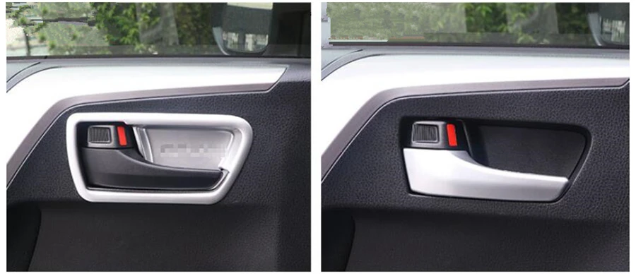 ABS внутренняя боковая Автомобильная дверная ручка Чаша формовочная крышка комплект отделка матовый серебристый стиль аксессуары для Toyota Rav4 Rav 4 2013