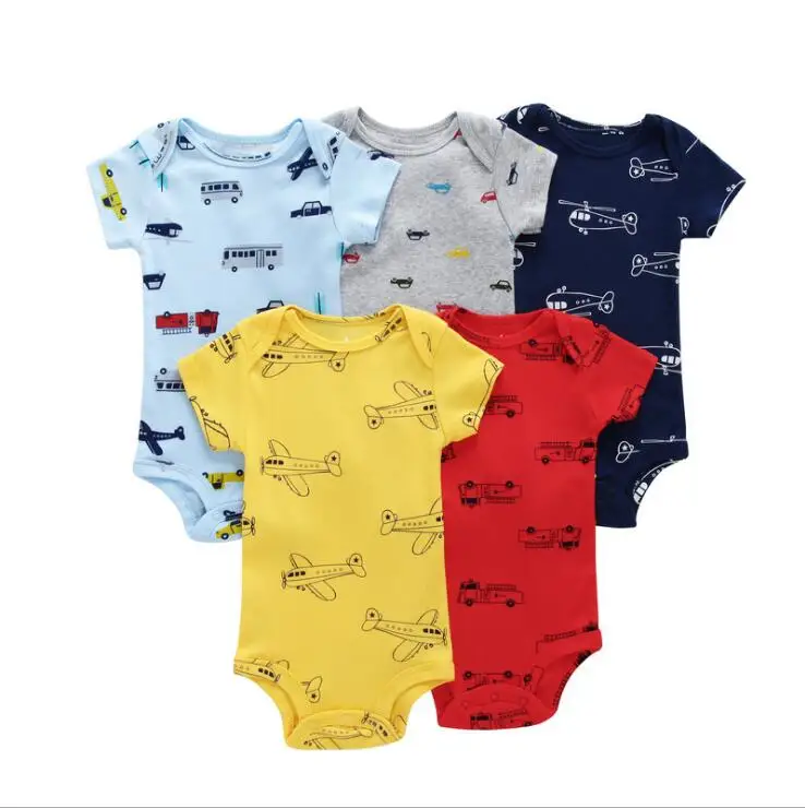 5 шт./лот, Одежда для младенцев, мягкие боди, хлопок, качественная одежда для новорожденных, Ropa de bebe, комбинезон для малышей 0-24 месяцев - Цвет: bodysuit 01