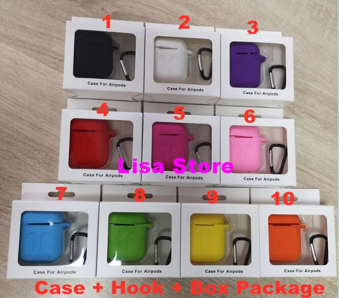 

10pcs/lot Protective cover Bluetooth wireless airphone set storage box non-slip silicone sleeve split shell for apple airpods