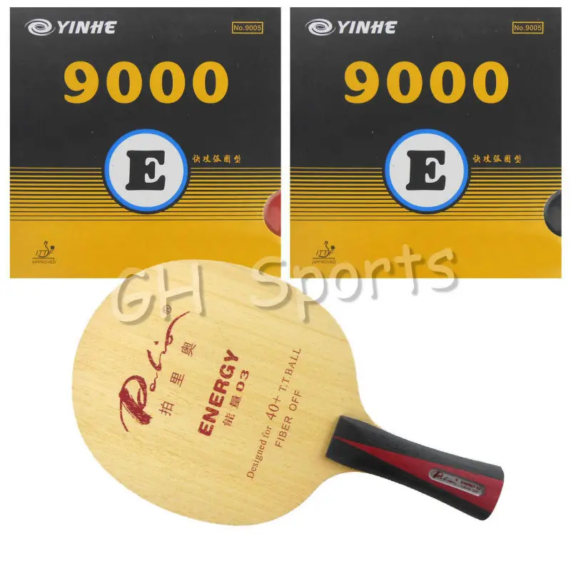 

Pro Table Tennis PingPong Combo Racket Palio ENERGY 03 Blade with 2x Yinhe 9000E Rubbers shakehand long handle FL