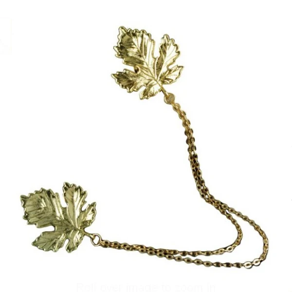 Fashion Retro Maple Leaf Chain Tassel Blouse Shirt Collar Tip Pin Brooch Collar Chain Fashion Jewelry