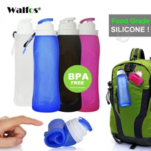 WALFOS Food Grade 500ML Creative Collapsible Foldable Silicone drink Sport Water Bottle Camping Travel my plastic bicycle bottle