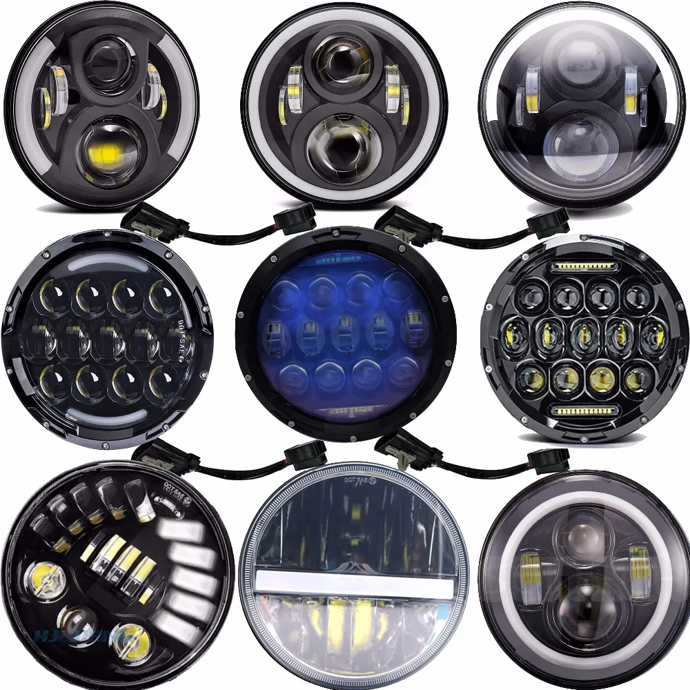 Led фары 7 дюймов. Gree led фары 7дюймов круглые. светодиодные фары головного света lwl jh02 black (7") 2шт. светодиодные фары 7 дюймов. лед фара 7 дюймов.