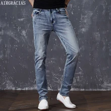 AIRGRACIAS мужские хлопковые Прямые классические ретро ностальгические джинсы весенние мужские джинсовые штаны Дизайнерские мужские джинсы высокое качество размер 28-44