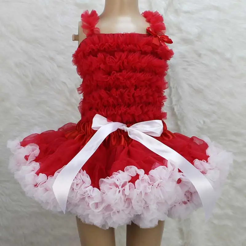 

Christmas Red Top Baby Clothes Fluffy Children Pettiskirt Set