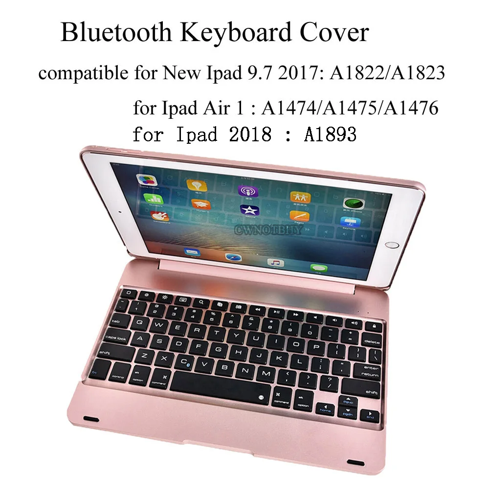 

For New Ipad 9.7 2017 / Ipad 2018 6 Gen Wireless Bluetooth Keyboard Ultra Slim Shell ABS Plastic Folio Stand Case For Ipad Air 1