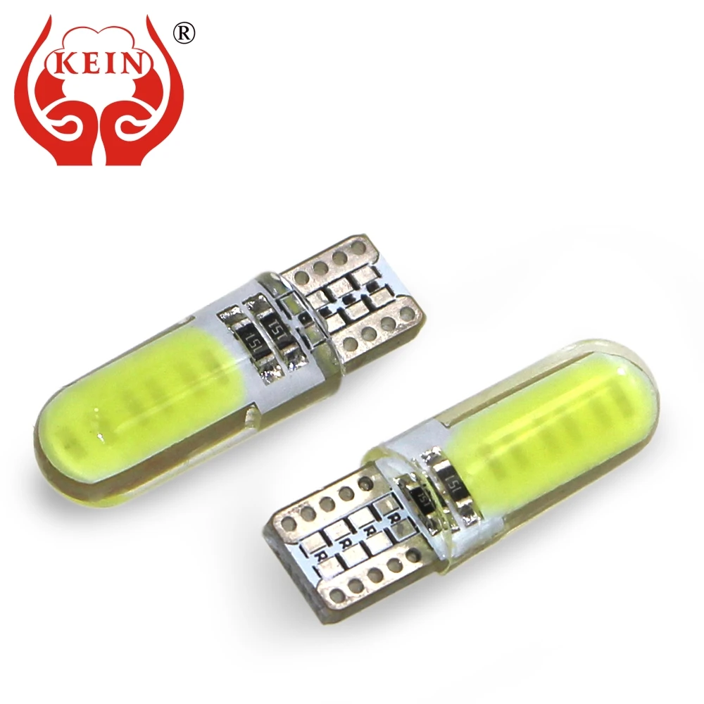 KEIN 10 шт. w5w лампочка t10 led автомобиль на COB силиконовый боковой клиновидный