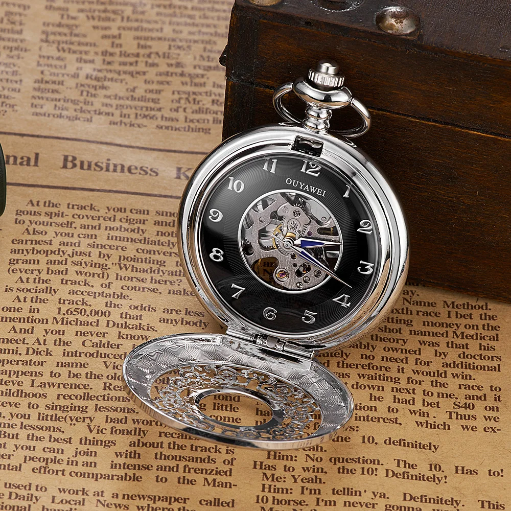 Top Brand Relogio OUYAWEI Mechanical Movement Watches Pocket Watch Men