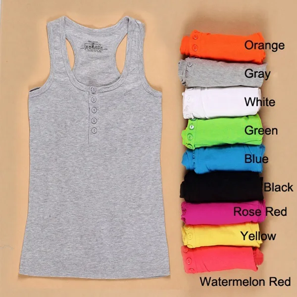

Fashion Women Sleeveless Tank Top Bodycon Cotton Long T-shirt Vest Slim Tops BS88