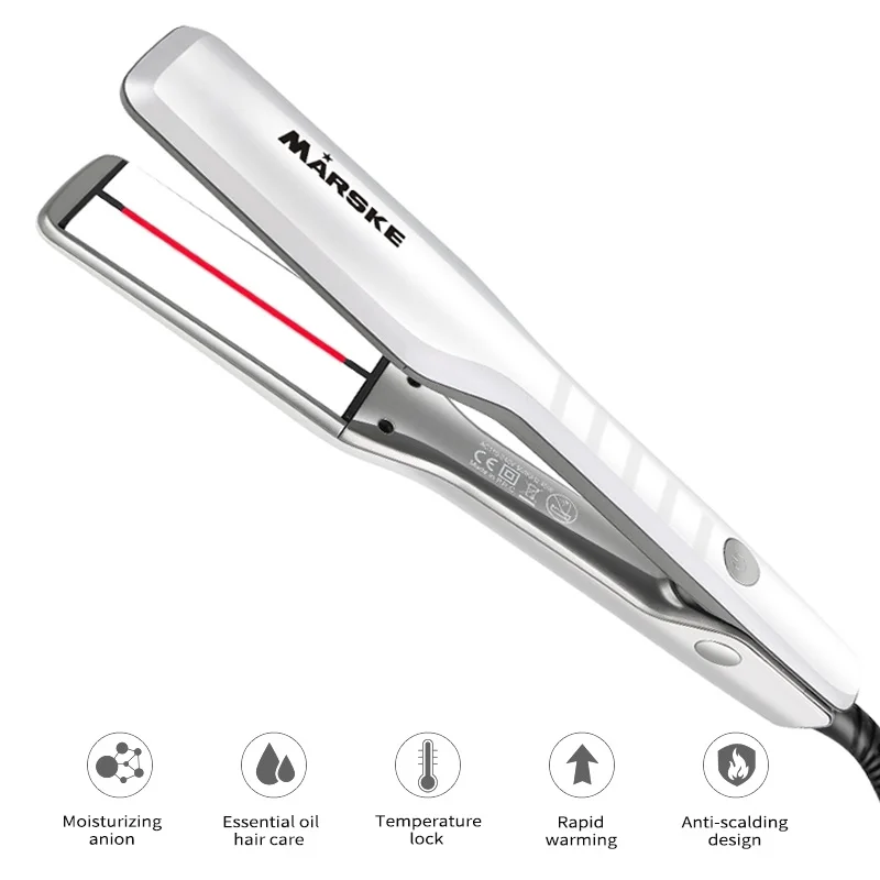 

2 in 1 Straightening Irons portable 5-speed Thermostat Ceramic Coating Hair Straightener Ceramic Coating Fit Dry Wet Hair