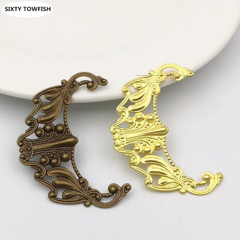 

50pcs/lot Crown Charms Primary Colors/Antique Bronze Size 34*48mm Copper DIY Jewelry Accessories Findings Base Pendant setting